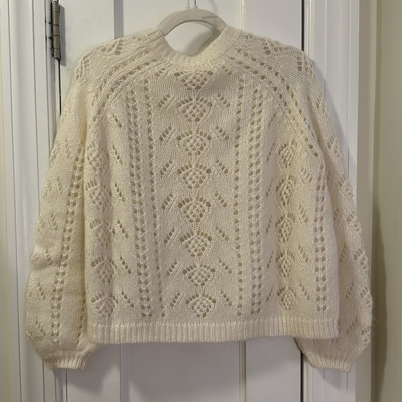 Sézane Ivory Mario Cardigan (Mohair/Wool) Size M - Picture 2 of 5